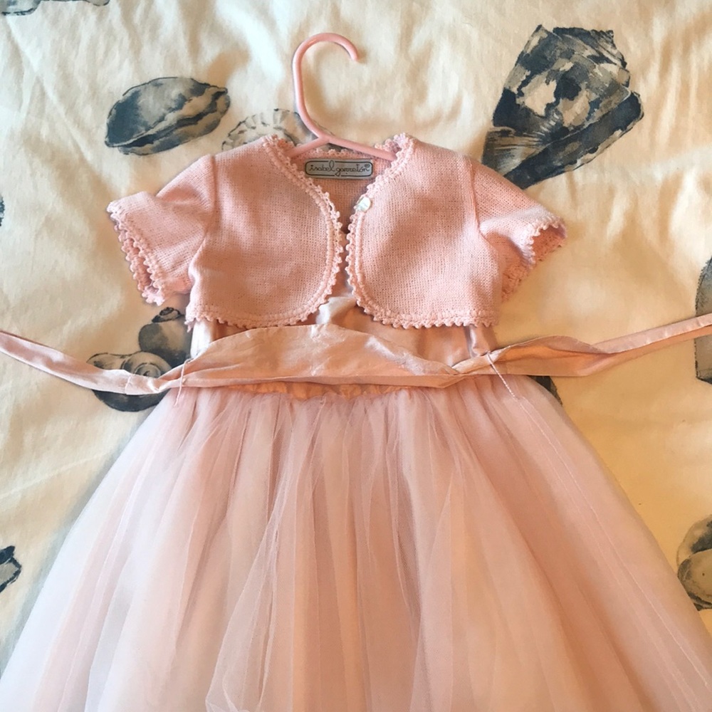 Pink flower girl dress